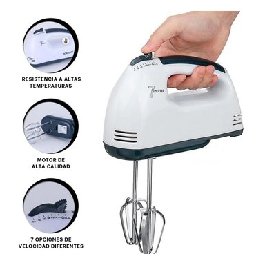 PACK6 ACCESORIO MANO ELECTRICA 7 VELOCIDADES BLANCO FACIL USO DIARIO Y+REGALO STICKER - 2