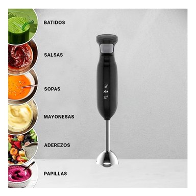 PACK2 LICUADORA DE MANO COLOR NEGRO CON POTENCIA DE 300W TIPO INMERSION PARA RECETAS VARIADAS - 5
