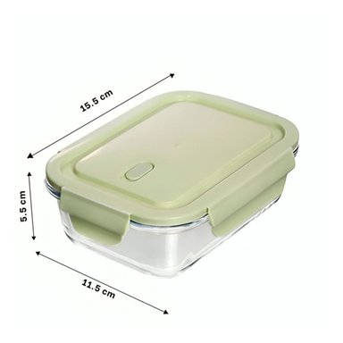 PACK2 RECIPIENTE VERDE DE VIDRIO 410 ML CON TAPA CHICO COCINA HOGAR Y+PAPEL REGALO - 4