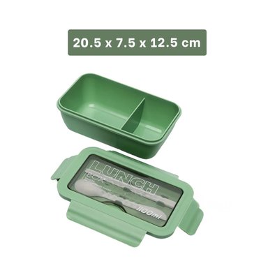 PACK12 RECIPIENTE VERDE PARA ALMUERZO CON 1100ML Y SISTEMA DOBLE - 4