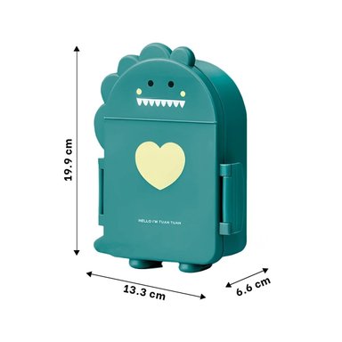 PACK4 TAPER PARA LONCHERA EN FORMA DE DINOSAURIO COLOR VERDE CON CUBIERTOS - 4