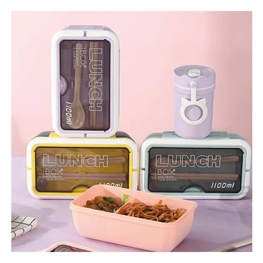 PACK6 RECIPIENTE 1100ML MORADO CON ESPACIO INTERNO DIVIDIDO EN DOS - 5