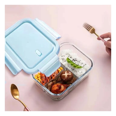 PACK4 RECIPIENTE DE VIDRIO PARA REFRIGERAR CON 3 DIVISIONES Y+REGALO STICKER - 3
