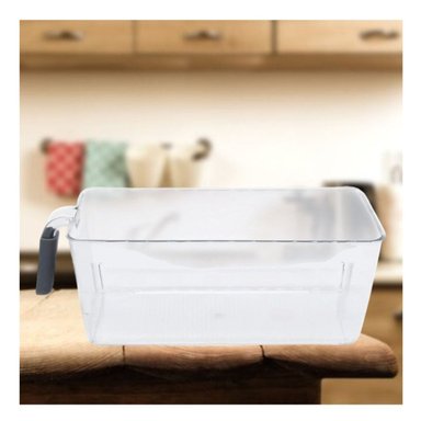 PACK6 BANDEJA TRANSPARENTE RECTANGULAR CON ASA PARA REFRIGERADOR PLOMO - 2