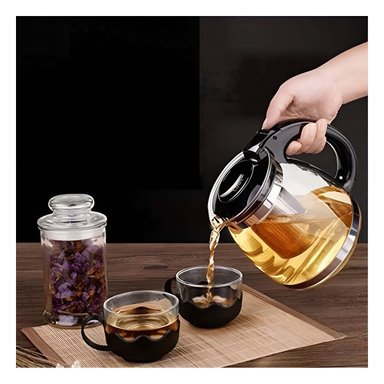 PACK4 TETERA COMPACTA DE VIDRIO CON FILTRO 1.5 LT PARA PREPARAR CAFE O TE FACILMENTE - 2