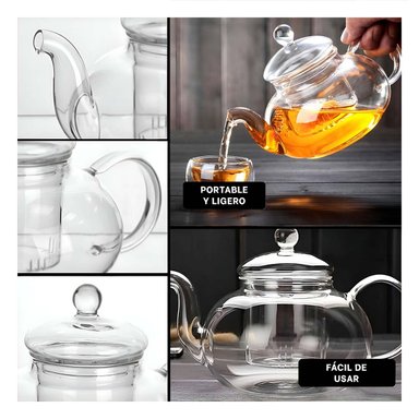 CASA TETERA DE INFUSION 100 ML TRANSPARENTE CON TAPA COMPLEMENTO COCINA Y+POST IT - 1