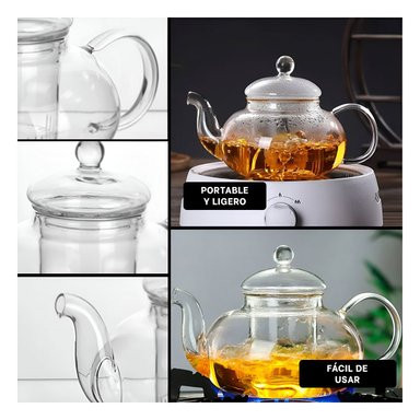 CASA TETERA DE INFUSION 100 ML TRANSPARENTE CON TAPA COMPLEMENTO COCINA Y+POST IT - 5