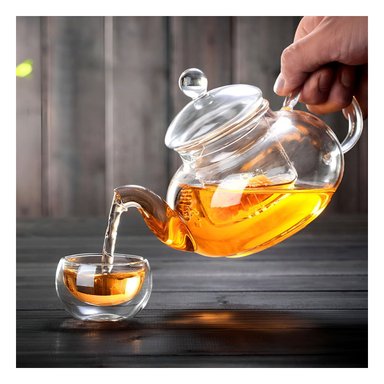 PACK2 ELEGANTE TETERA DE INFUSION 100 ML TRANSPARENTE CON TAPA USO PRACTICO Y+REGALO STICKER - 5