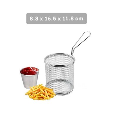 PACK4 COLADOR CIRCULAR PARA FRITURAS EN ACERO PLATEADO 16,5X8,8X11,8CM - 4