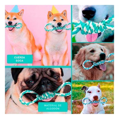 PACK4 ACCESORIO DE MORDIDA CON 4 NUDOS TURQUESA PARA LA TRANQUILIDAD Y+REGALO STICKER - 2