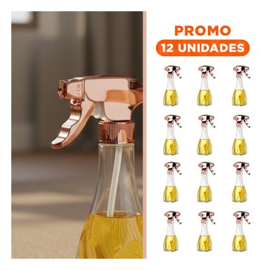 PACK12 ATOMIZADOR DE ACEITE SPRAY 240ML ORO ROSA FACIL DE USAR PARA DOSIFICAR Y+REGALO STICKER - 1