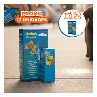 PACK12 PULVERIZADOR PARA ENSEÑAR HIGIENE Y ORDEN A CACHORROS CELESTE - 1
