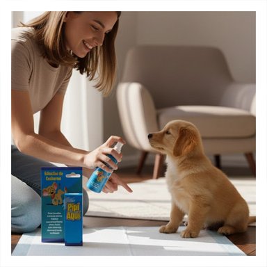 PACK6 PULVERIZADOR DE ADIESTRAMIENTO Y LIMPIEZA PARA CACHORROS CELESTE Y+PAPEL REGALO - 5