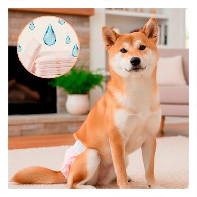 PAQUETE SANITARIO QUE PROTEGE SUPERFICIES DE PERRO HEMBRA M ROSADO Y+REGALO STICKER - 5