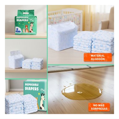 COBERTURA DESECHABLE Y FACIL DE COLOCAR PARA MASCOTA MACHO S VERDE Y+LIGAS REGALO - 5