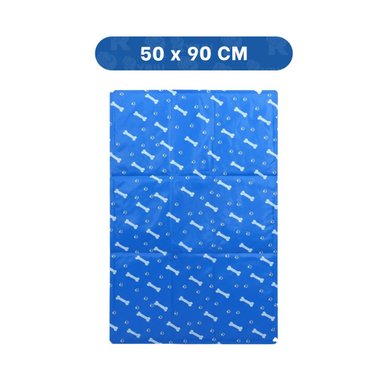 PACK4 SUPERFICIE CONFORT PARA MASCOTAS ESTAMPADO HUESITOS 50X90CM L AZUL Y+PAPEL REGALO - 4