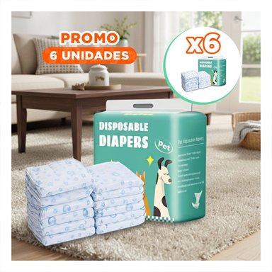 PACK6 FAJA IDEAL PARA CACHORROS Y PERROS MAYORES COMO EL PERRO MACHO XL VERDE Y+REGALO STICKER - 1