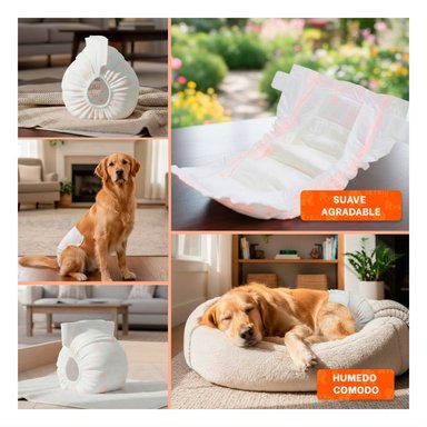 PACK6 FAJA PRACTICA Y SUAVE PARA USO DIARIO PERRO HEMBRA L ROSADO Y+PAPEL REGALO - 3