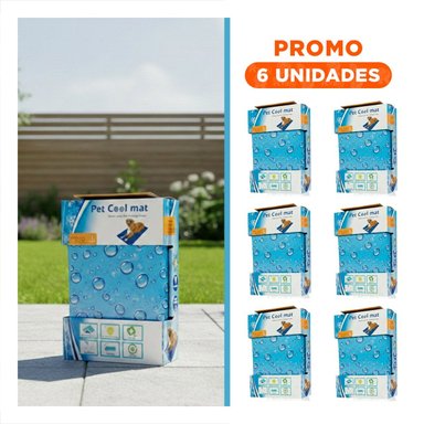 PACK6 COLCHONETA PARA PERRO QUE DISMINUYE EL CALOR PATRON BURBUJA 50X90CM L CELESTE - 1