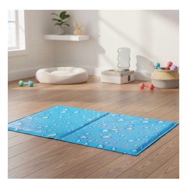 PACK6 COLCHONETA PARA PERRO QUE DISMINUYE EL CALOR PATRON BURBUJA 50X90CM L CELESTE - 2