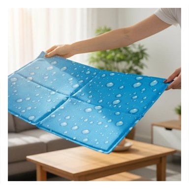 PACK6 COLCHONETA PARA PERRO QUE DISMINUYE EL CALOR PATRON BURBUJA 50X90CM L CELESTE - 5
