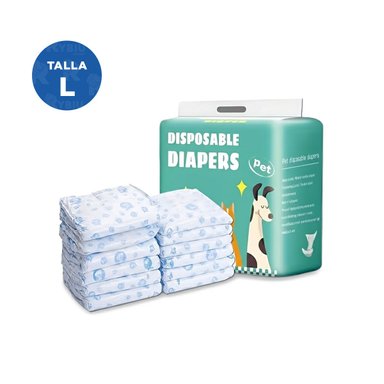 PACK4 CINTURON HIGIENICO CON MATERIAL ABSORBENTE PERRO MACHO TALLA L VERDE Y+REGALO STICKER - 4