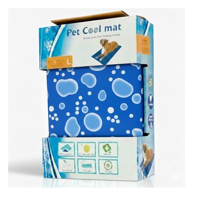 PACK6 ESTERA PARA PERRO QUE BUSCA SUPERFICIE FRESCA 50X90CM L AZUL ESTILO BURBUJAS - 2