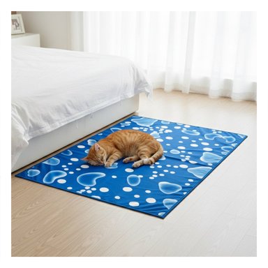 PACK6 ESTERA PARA PERRO QUE BUSCA SUPERFICIE FRESCA 50X90CM L AZUL ESTILO BURBUJAS - 3