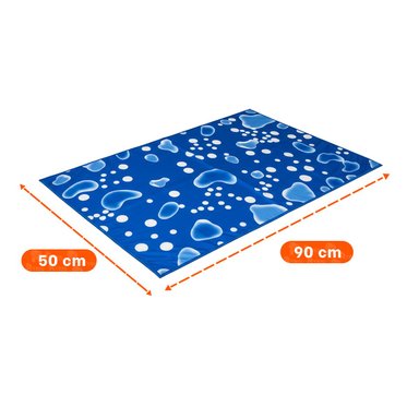 PACK2 ALFOMBRA PARA PERRO EN DIAS CALUROSOS 50X90CM L AZUL ESTILO BURBUJAS Y+PAPEL REGALO - 4