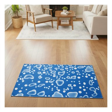 PACK4 ALFOMBRA DISENADA PARA CONTROLAR TEMPERATURA 50X90CM L AZUL ESTILO BURBUJAS - 3