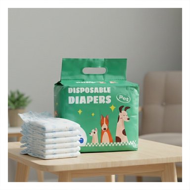 PACK2 BANDA PROTECTORA DESECHABLE PARA MAYOR LIMPIEZA PERRO MACHO TALLA L VERDE Y+PAPEL REGALO - 5