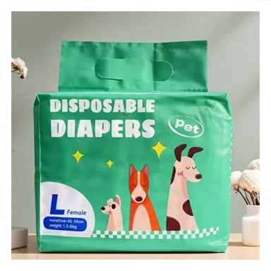 TOALLA HIGIENICA ULTRA ABSORBENTE CON AJUSTE COMODO PARA PERRO MACHO TALLA L VERDE - 1