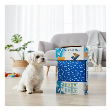 COLCHONETA PARA MASCOTAS ACTIVAS CON ESTAMPADO HUESITOS 50X90CM L AZUL Y+POST IT - 2