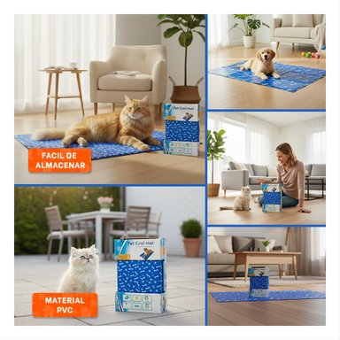 COLCHONETA PARA MASCOTAS ACTIVAS CON ESTAMPADO HUESITOS 50X90CM L AZUL Y+POST IT - 5