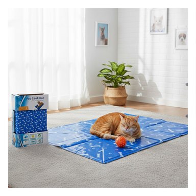 PACK2 SUPERFICIE AMPLIA PARA PERRO EN CASA PATRON HUESITOS 50X90CM L AZUL Y+PAPEL REGALO - 2