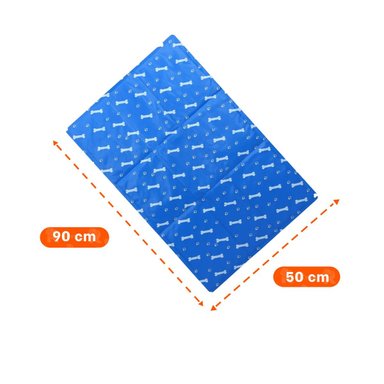 PACK2 SUPERFICIE AMPLIA PARA PERRO EN CASA PATRON HUESITOS 50X90CM L AZUL Y+PAPEL REGALO - 4