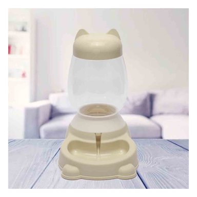 PACK6 FUENTE BEIGE CON BIDON AUTOMATICO EN GATO PARA MASCOTAS COMODAS Y+PAPEL REGALO - 5