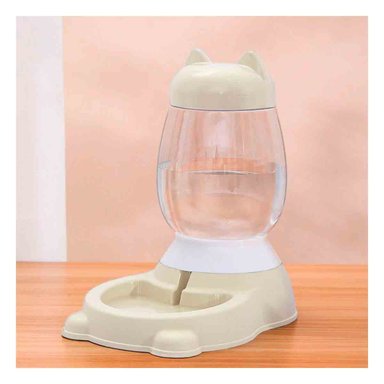 PACK2 COMEDERO PEQUENO BEIGE CON BIDON DE GATO AUTOMATICO EN RINCONES SEGUROS Y+REGALO STICKER - 3