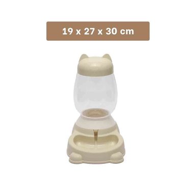 PACK2 COMEDERO PEQUENO BEIGE CON BIDON DE GATO AUTOMATICO EN RINCONES SEGUROS Y+REGALO STICKER - 4
