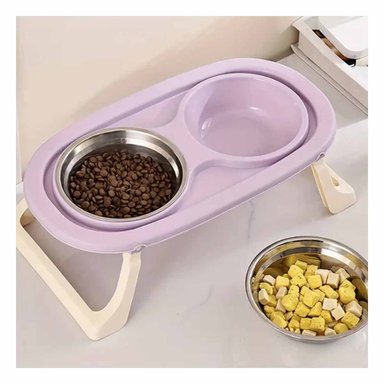 PACK2 PLATO EN COLOR LILA PLEGABLE DOBLE Y ELEVADO CON SISTEMA DESMONTABLE - 2