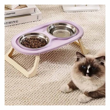 PACK2 PLATO EN COLOR LILA PLEGABLE DOBLE Y ELEVADO CON SISTEMA DESMONTABLE - 5