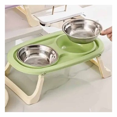 COMEDERO EN COLOR VERDE ELEVADO DOBLE PLEGABLE Y DESMONTABLE COMODO Y+POST IT - 3