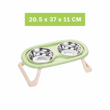COMEDERO EN COLOR VERDE ELEVADO DOBLE PLEGABLE Y DESMONTABLE COMODO Y+POST IT - 4