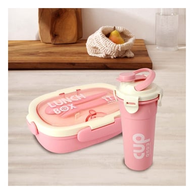 PACK12 KIT ALMUERZO 850ML CON CUBIERTOS Y TOMATODO 480ML ROSADO PARA CASA - 3