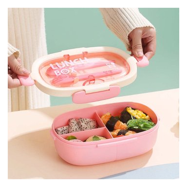 RECIPIENTE 850ML CON CUBIERTOS Y TOMATODO 480ML ROSADO PARA TRABAJO Y+REGALO STICKER - 5