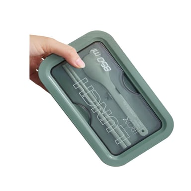 PACK4 POTE COMPACTO 850ML CON CUBIERTOS VERDE PARA COCINA Y GUARDAR ALIMENTOS Y+PAPEL REGALO - 3