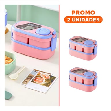 PACK2 BOTE MODULAR CON SEPARADORES 2 PISOS ROSADO Y LILA PARA COCINA ORGANIZADA - 1