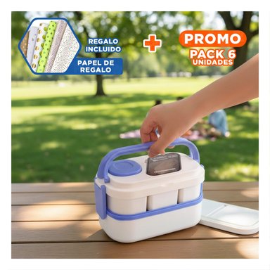 PACK6 BOTE MODULAR CON SEPARADORES 2 PISOS LILA Y BLANCO PARA COCINA ORGANIZADA Y+PAPEL REGALO - 1