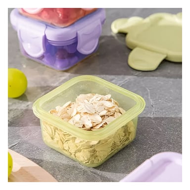 PACK12 DEPÓSITOS MINI CON SEGURO 4 PIEZAS MULTICOLOR 7X4CM PARA GUARDAR COMIDA - 2