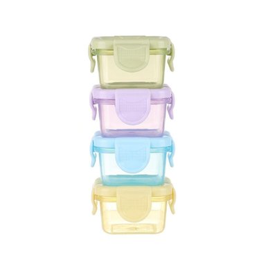 PACK4 POTES MINI CON SEGURO 4 PIEZAS MULTICOLOR 6,2X4CM PARA GUARDAR COMIDA Y+PAPEL REGALO - 3